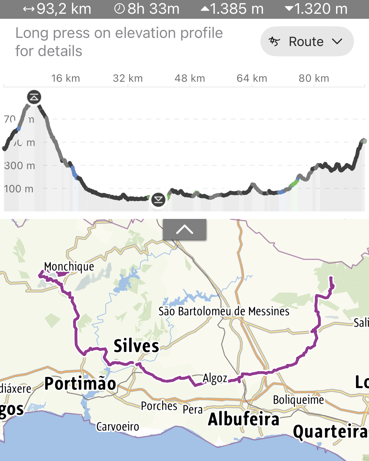 Visão geral da rota