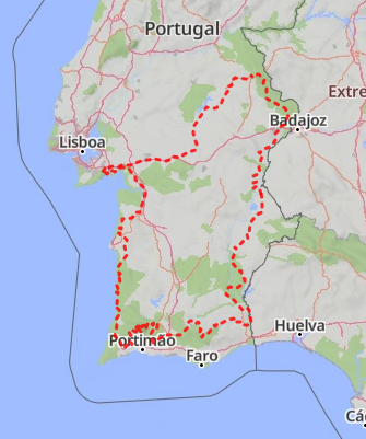 Mapa geral do percurso